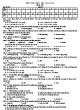 Đề kiểm tra học kì I môn Sinh học Lớp 10 (Ban cơ bản) - Mã đề 485